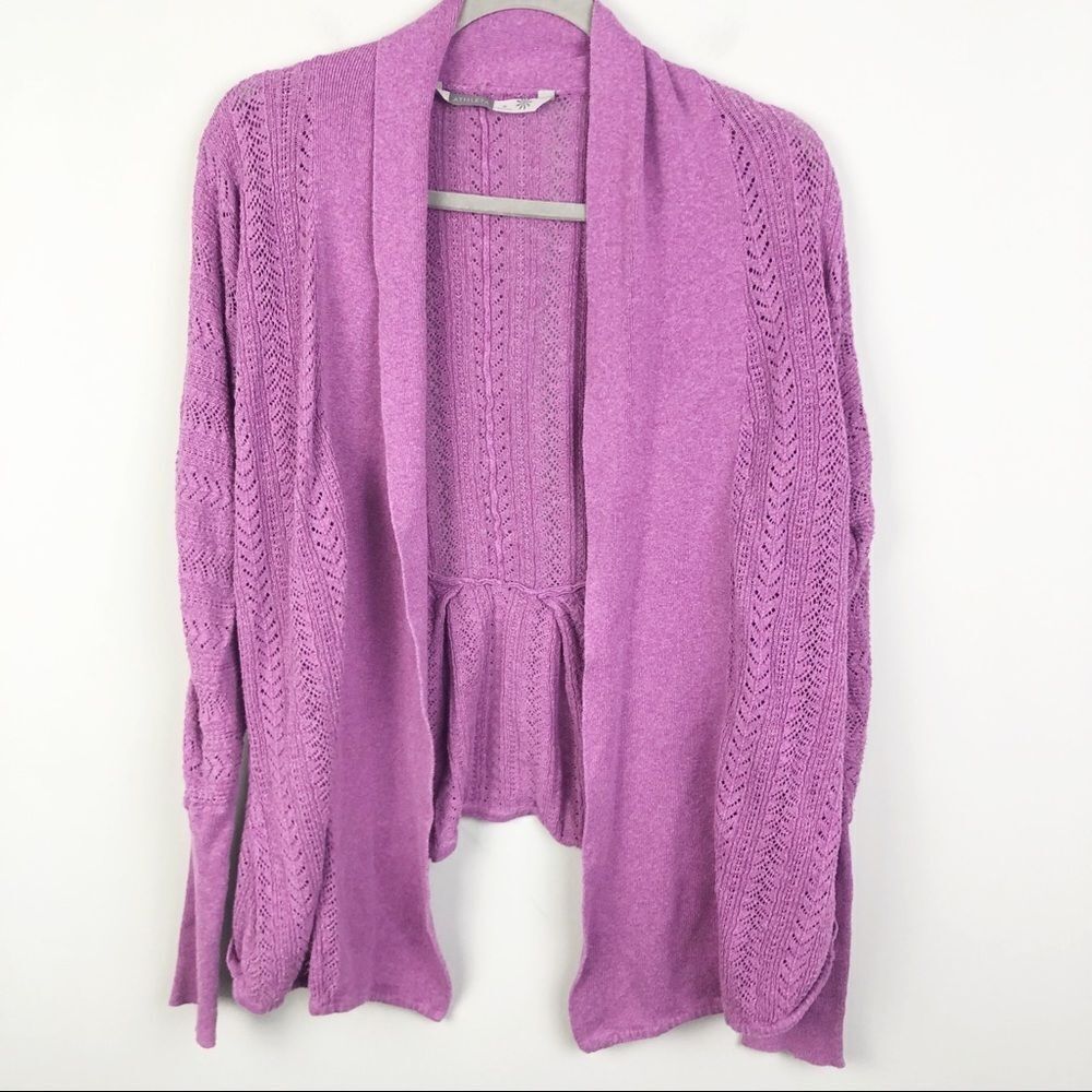 ATHLETA | Knit Open Front Cardigan Purple Medium